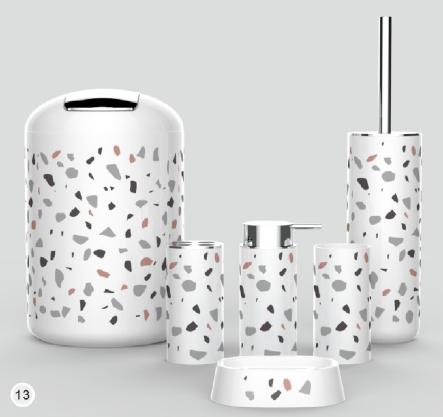 Plastic Colourful Bathroom Accessories Soap Dispenser Toothbrush Holder Set of 6 Pcs (Ctn Box 6 units)