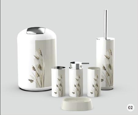 Plastic Colourful Bathroom Accessories Soap Dispenser Toothbrush Holder Set of 6 Pcs (Ctn Box 6 units)