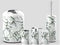 Plastic Colourful Bathroom Accessories Soap Dispenser Toothbrush Holder Set of 5 Pcs (Ctn Box 6 units)