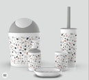 Plastic Colourful Bathroom Accessories Soap Dispenser Toothbrush Holder Set of 5 Pcs (Ctn Box 6 units)