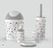 Plastic Colourful Bathroom Accessories Soap Dispenser Toothbrush Holder Set of 5 Pcs (Ctn Box 6 units)