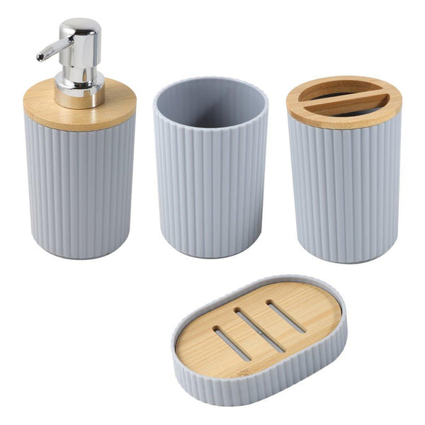 Mixed Colours Bathroom Accessories Soap Dispenser Toothbrush Holder Set of 4 Pcs 16.5*7.5/12*7.8*10/10.5*7.5/13*8.5*2.5 cm (Ctn Box 60 units)