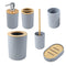 Grey Bathroom Accessories Soap Dispenser Toothbrush Holder Set of 6 Pcs 24.5*19.5/37*10/16.5*7.5 cm (Ctn Box 12 units)