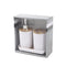 Mixed Colours Bathroom Accessories Soap Dispenser Toothbrush Holder Set of 3 Pcs 11.5*7.5/17*7.5/16.2*8.5*2.5 cm (Ctn Box 36 units)