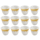 Ceramic Coffee Cawa Shafee Cup Set of 12 Pcs Abstract Design 6.5*5 cm 75 ml (Ctn Box 24 units)