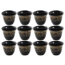 Ceramic Coffee Cawa Shafee Cup Set of 12 Pcs Abstract Design 6.5*5 cm 75 ml (Ctn Box 24 units)