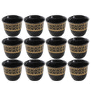 Ceramic Coffee Cawa Shafee Cup Set of 12 Pcs Abstract Design 6.5*5 cm 75 ml (Ctn Box 24 units)