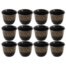 Ceramic Coffee Cawa Shafee Cup Set of 12 Pcs Abstract Design 6.5*5 cm 75 ml (Ctn Box 24 units)