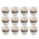 Ceramic Coffee Cawa Shafee Cup Set of 12 Pcs Abstract Design 6.5*5 cm 75 ml (Ctn Box 24 units)