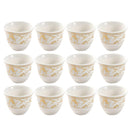 Ceramic Coffee Cawa Shafee Cup Set of 12 Pcs Abstract Design 6.5*5 cm 75 ml (Ctn Box 24 units)