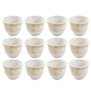 Ceramic Coffee Cawa Shafee Cup Set of 12 Pcs Abstract Design 6.5*5 cm 75 ml (Ctn Box 24 units)