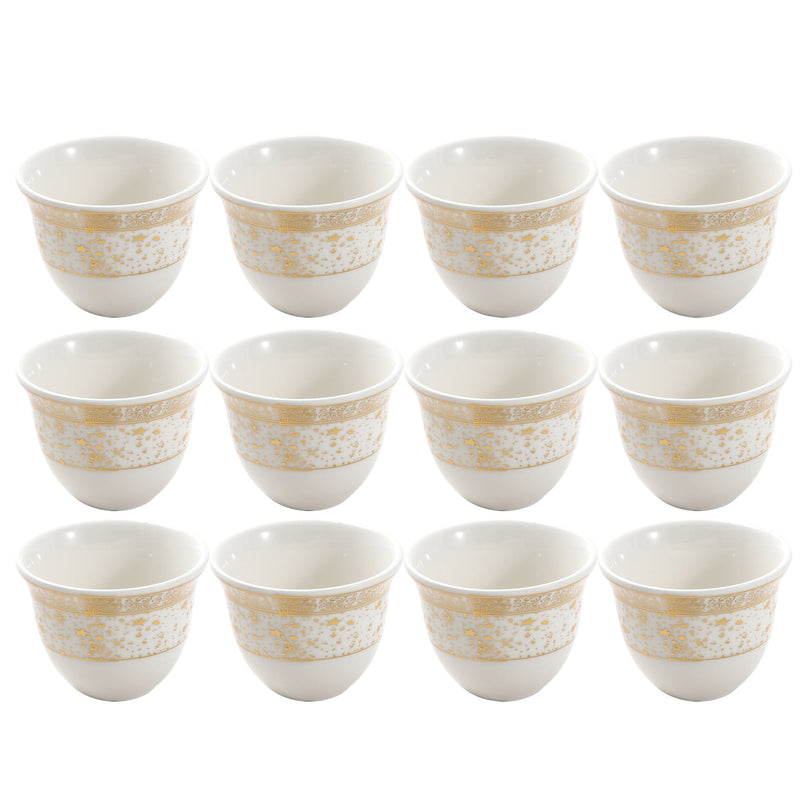 Ceramic Coffee Cawa Shafee Cup Set of 12 Pcs Abstract Design 6.5*5 cm 75 ml (Ctn Box 24 units)