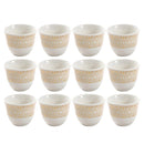 Ceramic Coffee Cawa Shafee Cup Set of 12 Pcs Abstract Design 6.5*5 cm 75 ml (Ctn Box 24 units)