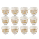 Ceramic Coffee Cawa Shafee Cup Set of 12 Pcs Abstract Design 6.5*5 cm 75 ml (Ctn Box 24 units)