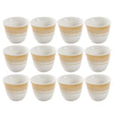 Ceramic Coffee Cawa Shafee Cup Set of 12 Pcs Abstract Design 6.5*5 cm 75 ml (Ctn Box 24 units)