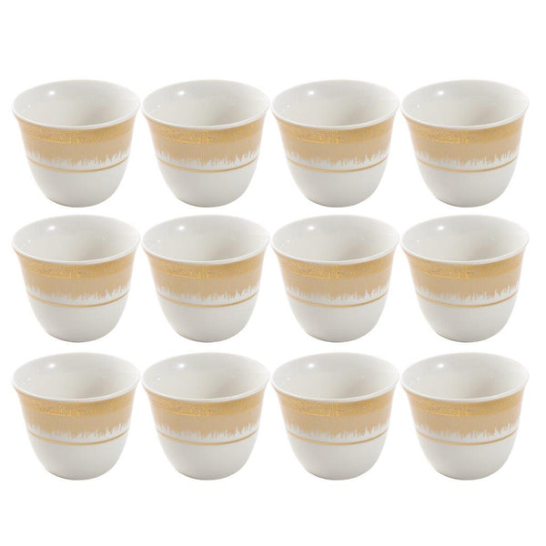 Ceramic Coffee Cawa Shafee Cup Set of 12 Pcs Abstract Design 6.5*5 cm 75 ml (Ctn Box 24 units)