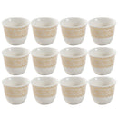 Ceramic Coffee Cawa Shafee Cup Set of 12 Pcs Abstract Design 6.5*5 cm 75 ml (Ctn Box 24 units)
