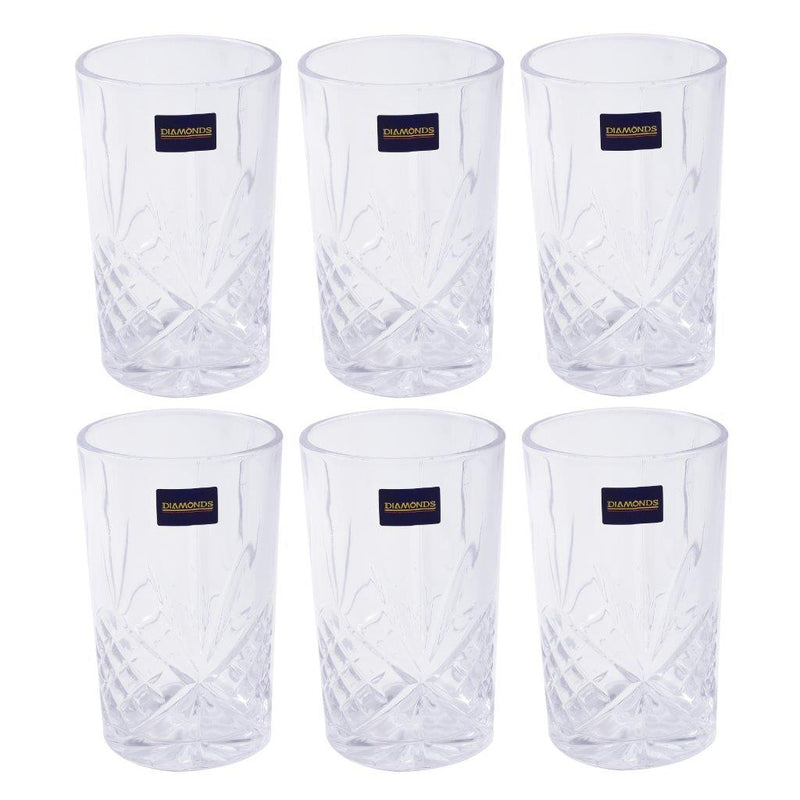 Premium Lead Free Glass Tumblers Set of 6 Pcs (Ctn Box 8 units)