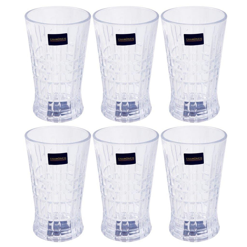 Premium Lead Free Glass Tumblers Set of 6 Pcs (Ctn Box 8 units)