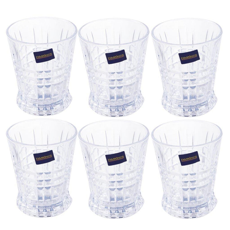 Premium Lead Free Glass Tumblers Set of 6 Pcs (Ctn Box 8 units)