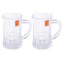 Premium Lead Free Glass Drinking Mug Tumbler with Handle Set of 2 Pcs (Ctn Box 12 units)