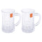 Premium Lead Free Glass Drinking Mug Tumbler with Handle Set of 2 Pcs (Ctn Box 12 units)