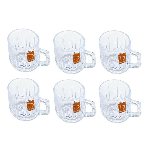 Premium Lead Free Glass Tea Cup Set of 6 pcs (Ctn Box 8 units)