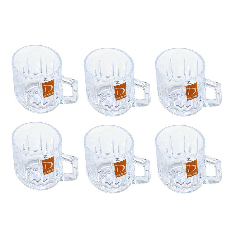 Premium Lead Free Glass Tea Cup Set of 6 pcs (Ctn Box 8 units)