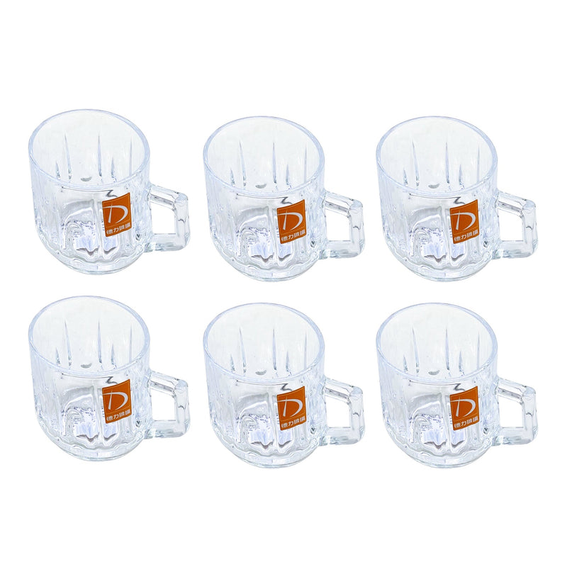 Premium Lead Free Glass Tea Cup Set of 6 pcs (Ctn Box 8 units)