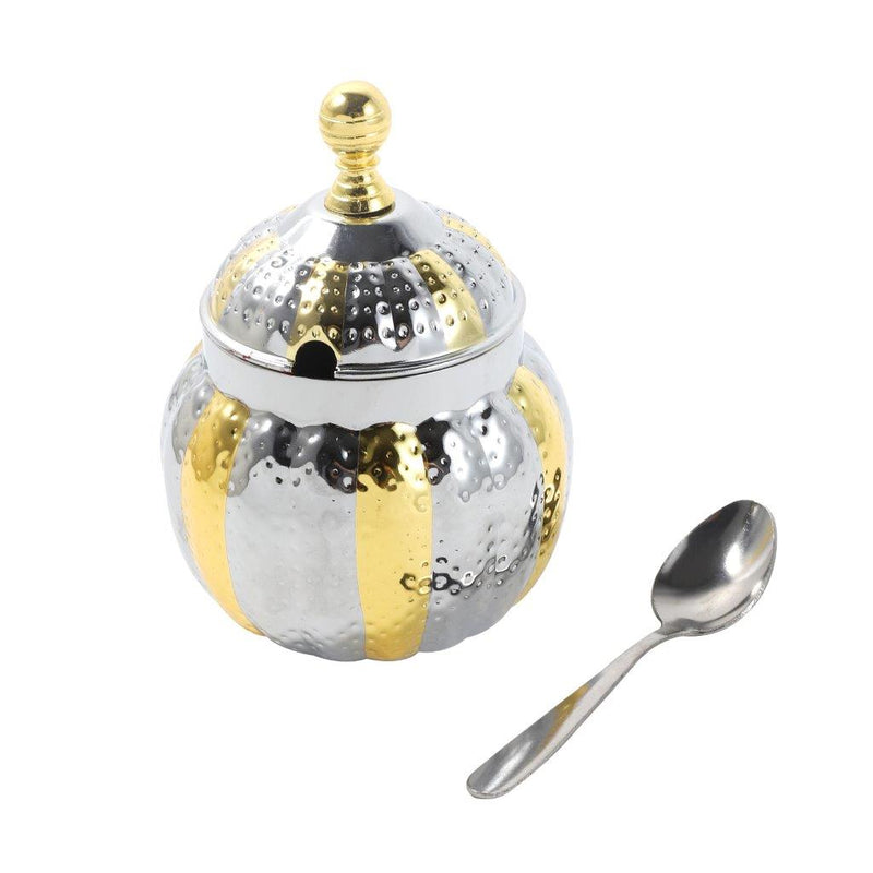 High Grade Stainless Steel Sugar Pot with Lid and Spoon 10 cm (Ctn Box 36 units)
