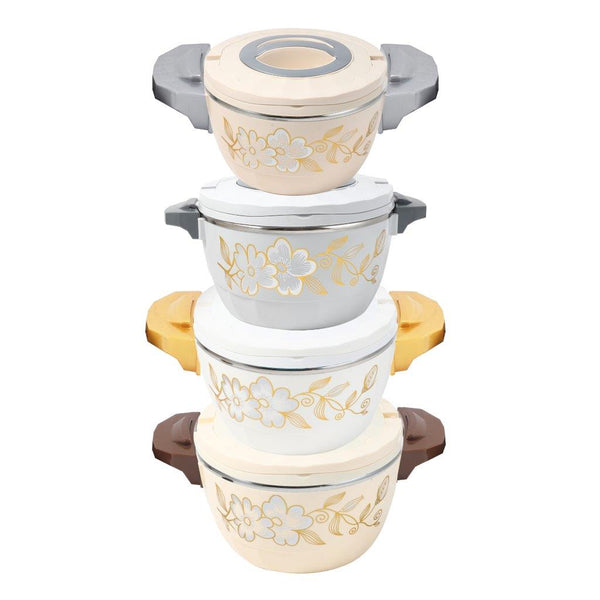 Plastic Vacuum Insulated Hot Pot Food Warmer Set of 4 Pcs 16/20/24/28 cm (Ctn Box 6 units)