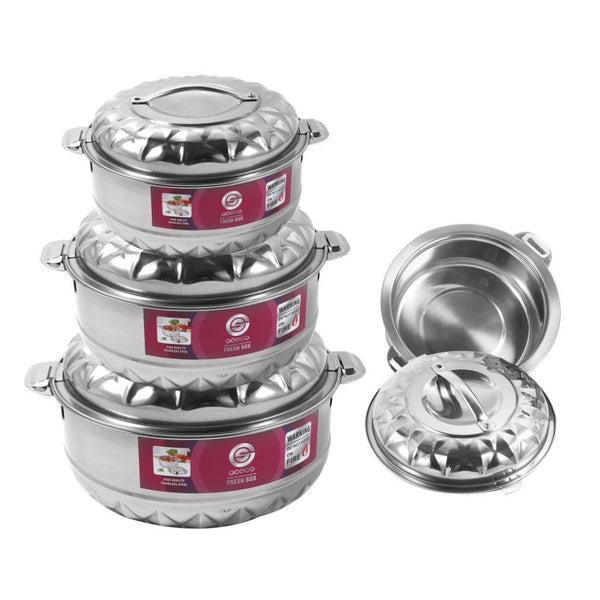Stainless Steel Round Insulated Thermos Hot Pot Set of 4 Pcs 1L/2L/3L/5L (Ctn Box 8 units)