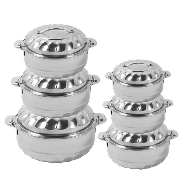 Stainless Steel Round Insulated Thermos Hot Pot Set of 6 Pcs 1L/2L/3L/5L/7L/10L (Ctn Box 4 units)