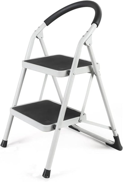 Kitchen Ladder Folding 2 Step Stool with Wide Anti-Slip Pedal (Ctn Box 4 units)