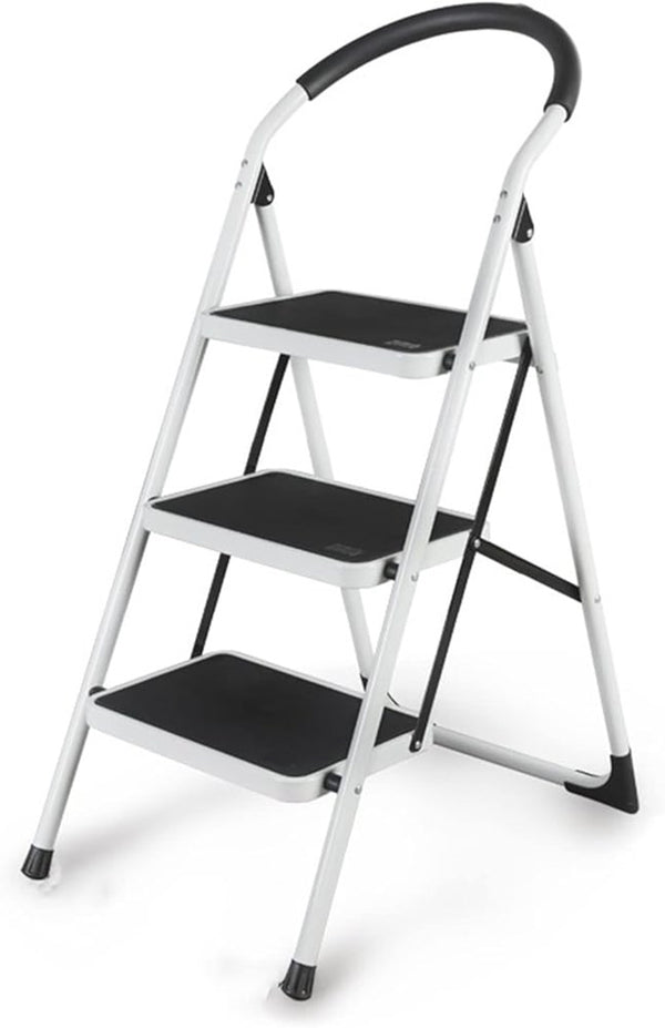 Kitchen Ladder Folding 3 Step Stool with Wide Anti-Slip Pedal (Ctn Box 4 units)