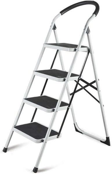 Kitchen Ladder Folding 4 Step Stool with Wide Anti-Slip Pedal (Ctn Box 4 units)