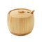 Bamboo Sugar Pot with lid and Spoon 9.5*7 cm (Ctn Box 60 units)