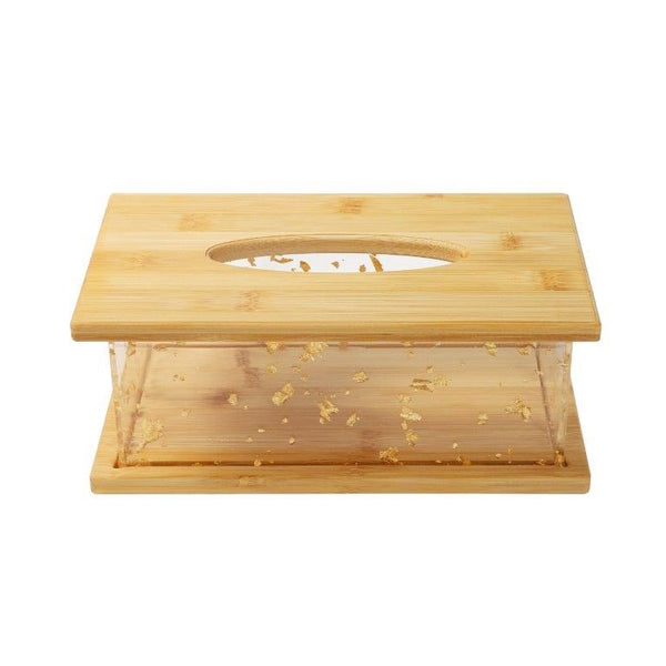 Premium Quality Abstract Design Bamboo Rectangular Tissue Box Napkin Holder 23*14*19 cm (Ctn Box 48 units)