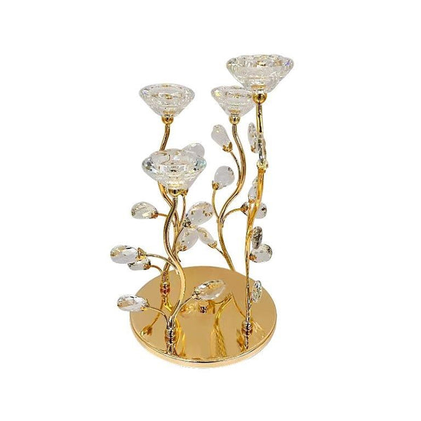 Elegant Glass Craft Metal Candleholder Wedding Table Centrepiece 20*34 cm (Ctn Box 12 units)