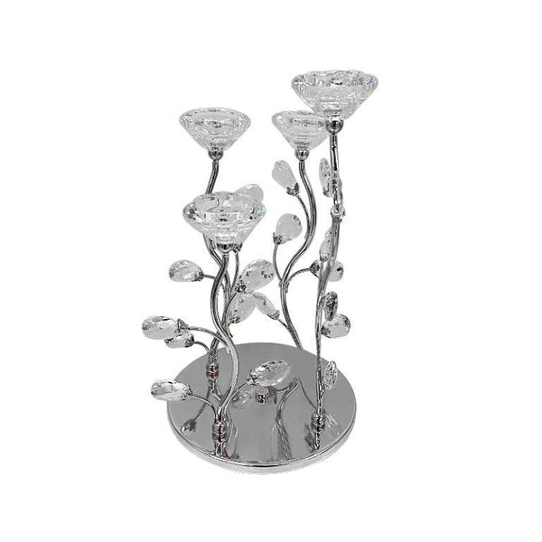 Elegant Glass Craft Metal Candleholder Wedding Table Centrepiece 20*34 cm (Ctn Box 12 units)