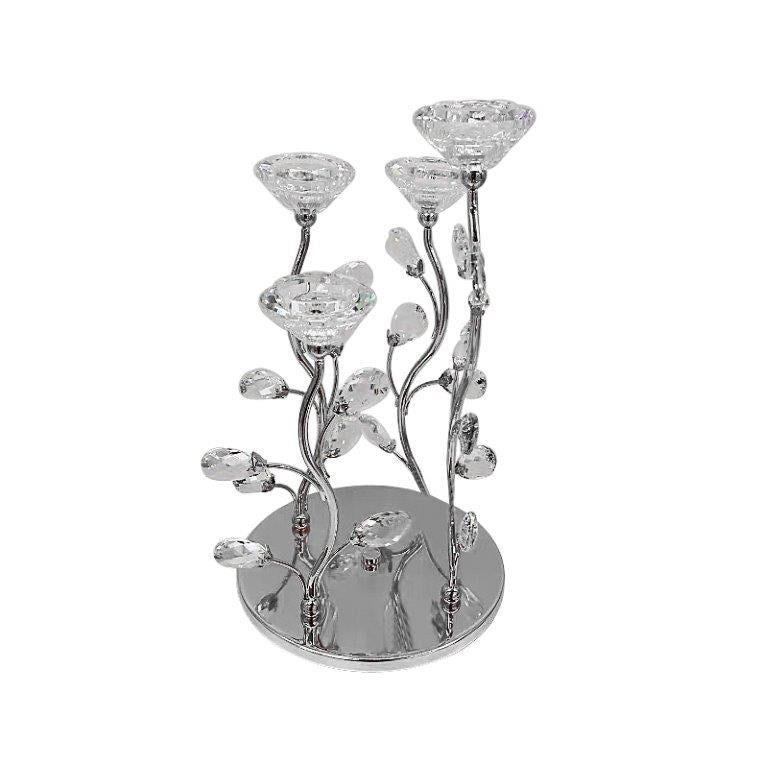 Elegant Glass Craft Metal Candleholder Wedding Table Centrepiece 20*34 cm (Ctn Box 12 units)