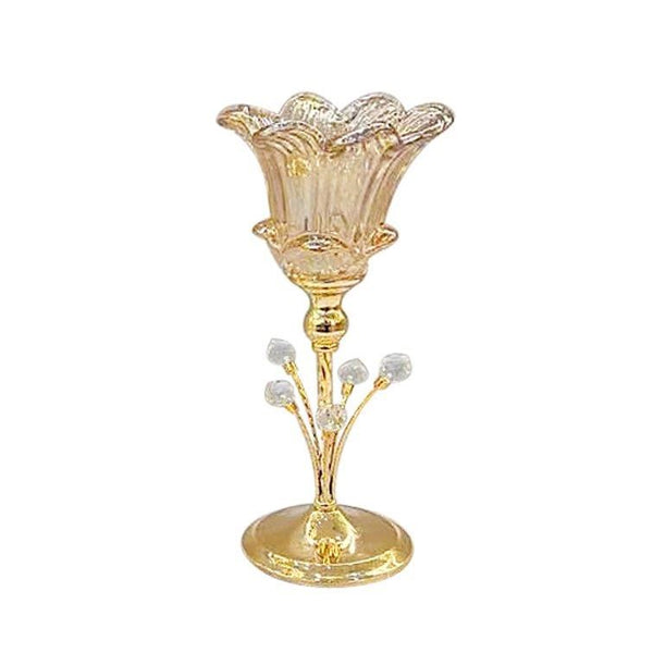 Elegant Glass Craft Metal Candleholder Wedding Table Centrepiece 14*34 cm (Ctn Box 12 units)