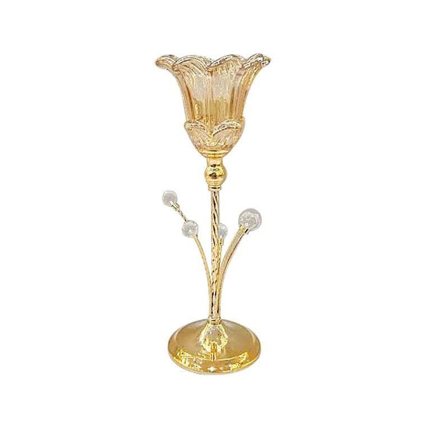 Elegant Glass Craft Metal Candleholder Wedding Table Centrepiece 14*40 cm (Ctn Box 12 units)