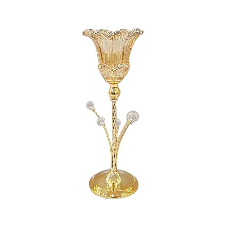Elegant Glass Craft Metal Candleholder Wedding Table Centrepiece 14*40 cm (Ctn Box 12 units)