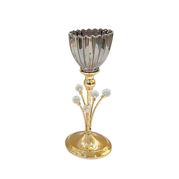 Elegant Glass Craft Metal Candleholder Wedding Table Centrepiece 13*33 cm (Ctn Box 12 units)