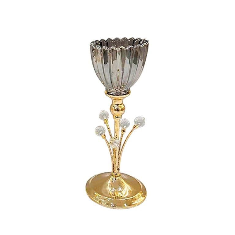 Elegant Glass Craft Metal Candleholder Wedding Table Centrepiece 13*33 cm (Ctn Box 12 units)