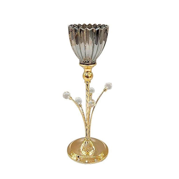 Elegant Glass Craft Metal Candleholder Wedding Table Centrepiece 13*38 cm (Ctn Box 12 units)