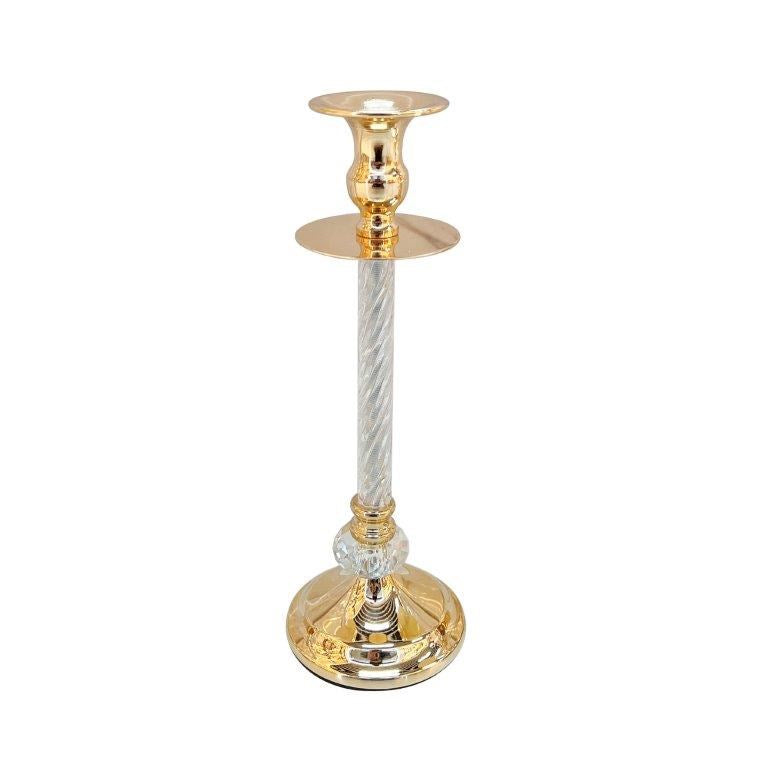 Elegant Glass Craft Metal Candleholder Wedding Table Centrepiece 12*19 cm (Ctn Box 24 units)