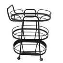 Glass and Metal 2 Tier Serving Cart Coffee Table with Wheels 58*37.5*80 cm  (Ctn Box 1 units)