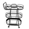 Glass and Metal 2 Tier Serving Cart Coffee Table with Wheels 58*37.5*80 cm  (Ctn Box 1 units)